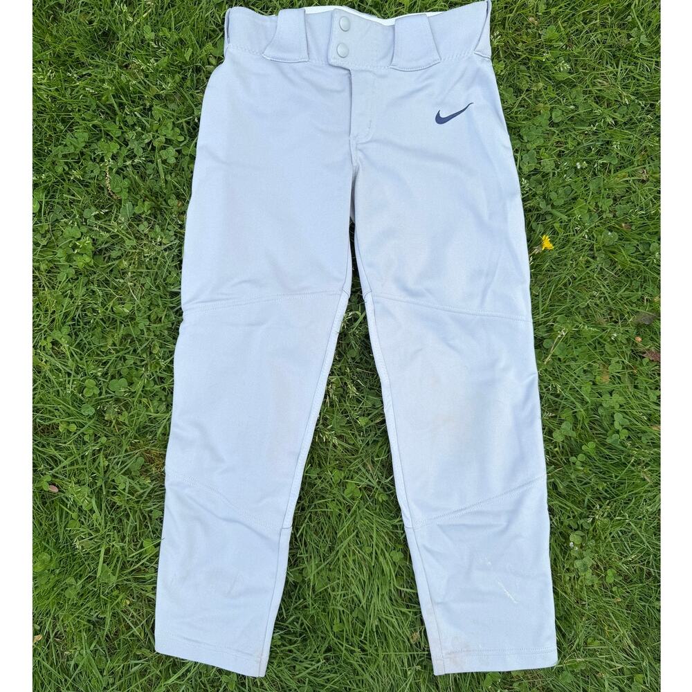 Nike Team Engineered Youth Baseball Pants Gray Elastic Hem (SZ YM)